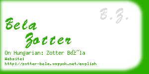 bela zotter business card